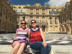 While in France, Samuelson, left, and Jameson had the opportunity to tour historical landmarks related to their field of study, including the Palace of Versailles. 