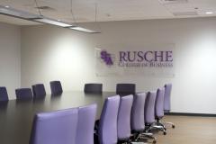 Stephen F. Austin State University’s Rusche College of Business has renovated a boardroom in the McGee Business Building to provide students a corporate-like meeting area. 