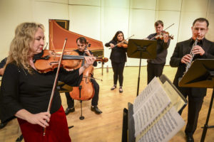 Members of the Piney Woods Camerata rehearse for their performance at 4 p.m. Sunday, Feb. 25, in Cole Concert Hall on the SFA campus.