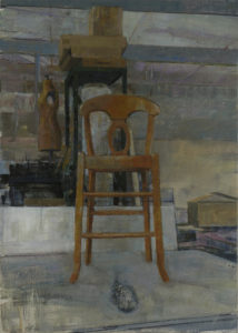 First place award in Texas National 2018 was presented to Daniel Dallmann's "Studio Interior with Empty Chair."