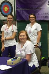Stephen F. Austin State University and East Texas Community Health Services will provide free flu vaccines to Piney Woods Fair attendees Oct. 10 through 14.  Pictured are SFA nursing students who provided health screenings at the 2017 fair.