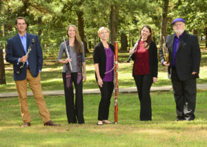SFA's Stone Fort Wind Quintet includes, from left, Christopher Ayer, clarinet; Christina Guenther, flute; Lee Goodhew, bassoon; Abby Yeakle Held, oboe; and Charles Gavin, horn.