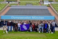  During a study-abroad experience, 44 Stephen F. Austin State University students in the Rusche College of Business witnessed international business and marketing in Germany, Austria and Italy. At each location, the group visited with business leaders. One stop was the Munich Olympic State Park, which was the site of the 1972 Olympics.