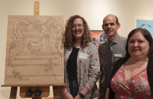 Yoakum senior art student Lucille Coleman, left, has been selected as this year's Charles D. Jones Art Scholarship recipient at Stephen F. Austin State University. The award is presented by the Friends of the Visual Arts. Pictured with her are SFA School of Art Director Christopher Talbot and FVA President Crystal Hicks.