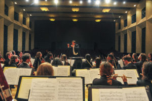 Dr. Gregory Grabowski conducts the SFA Symphony Orchestra in this file photo. The orchestra will perform works by Richard Wagner and Wolfgang Amadeus Mozart in a virtual concert at 7:30 p.m. Tuesday, Sept. 22. To access the live concert free of charge, visit music.sfasu.edu.