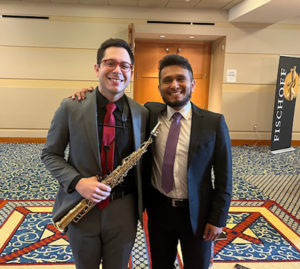  Ensembles of SFA School of Music alumni, from left, Michael Chapa and José Barrientos won top honors in the Fischoff International Chamber Music Competition held recently in South Bend, Indiana.