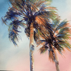 Works by SFA Professor of Art Peter Andrew are among the items up for auction in the Friends of the Visual Arts' 12 X 12 Scholarship Fundraiser. The auction and art party are from 6 to 8 p.m. Saturday, Oct. 22, at The Cole Art Center in downtown Nacogdoches. Photo: "Entranced by palms, 12 x 12," watercolor on paper, 2022, Peter Andrew.