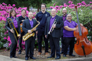 The SFA Jazz Doctors will present a concert with the Swingin' Aces jazz band at 7:30 p.m. Tuesday, April 9, in Cole Concert Hall. The Jazz Doctors features, from left, Deb Scott, trombone; Larry Greer, guitar; Bob Eason, tenor saxophone; Ben Morris, piano; Jake Walburn, trumpet; Brad Meyer, drums; and J.D. Salas, bass.